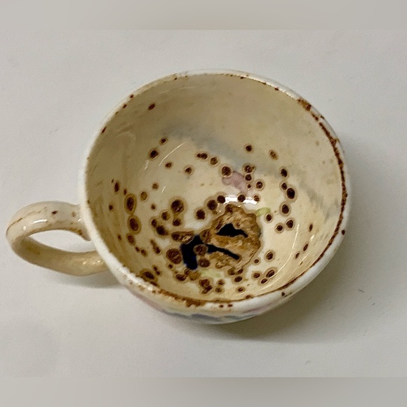 19th Century Antique Gaudy Welsh Grape Pattern Child’s Miniature Teacup - Picture 5 of 9